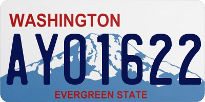 WA license plate AYO1622
