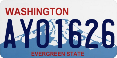 WA license plate AYO1626