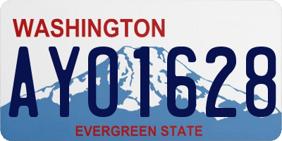 WA license plate AYO1628