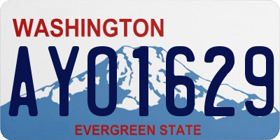 WA license plate AYO1629