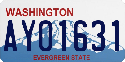 WA license plate AYO1631