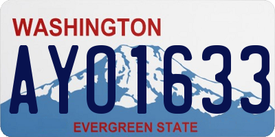 WA license plate AYO1633