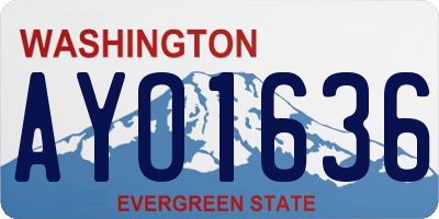 WA license plate AYO1636