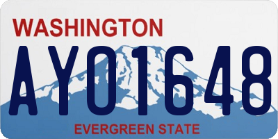WA license plate AYO1648