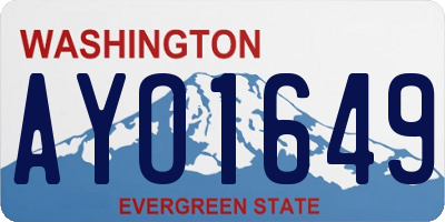 WA license plate AYO1649