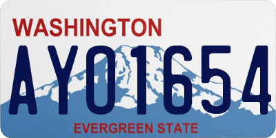 WA license plate AYO1654