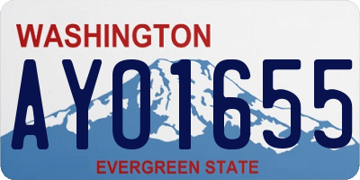 WA license plate AYO1655