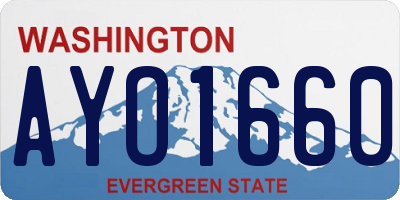 WA license plate AYO1660