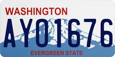WA license plate AYO1676