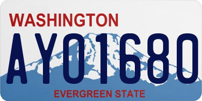 WA license plate AYO1680