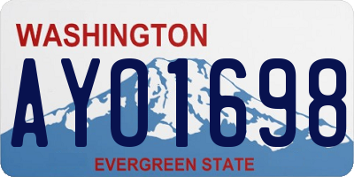 WA license plate AYO1698