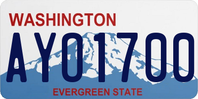 WA license plate AYO1700