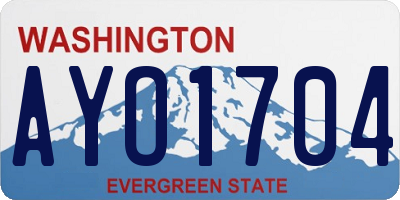 WA license plate AYO1704