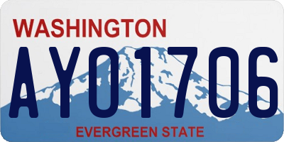 WA license plate AYO1706