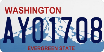 WA license plate AYO1708