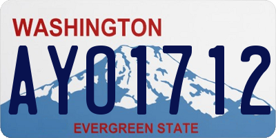 WA license plate AYO1712