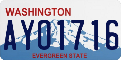 WA license plate AYO1716