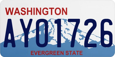 WA license plate AYO1726