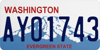 WA license plate AYO1743