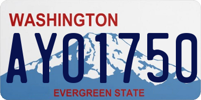 WA license plate AYO1750
