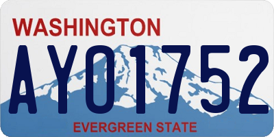 WA license plate AYO1752