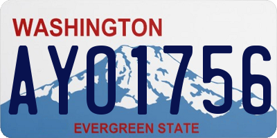 WA license plate AYO1756
