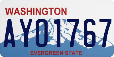 WA license plate AYO1767