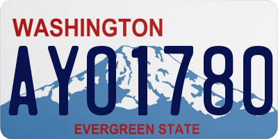 WA license plate AYO1780