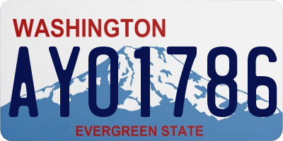 WA license plate AYO1786
