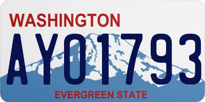 WA license plate AYO1793