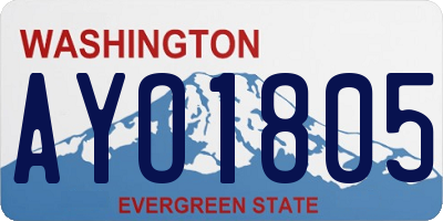WA license plate AYO1805