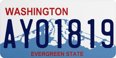 WA license plate AYO1819