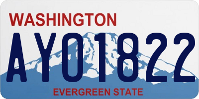 WA license plate AYO1822