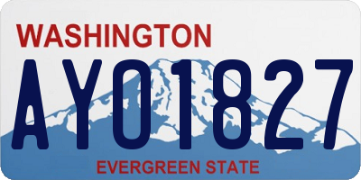 WA license plate AYO1827