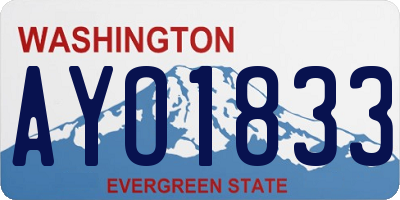 WA license plate AYO1833