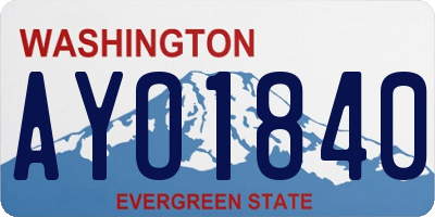 WA license plate AYO1840