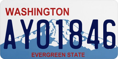WA license plate AYO1846