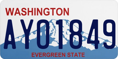 WA license plate AYO1849