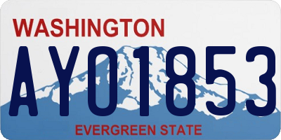 WA license plate AYO1853