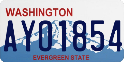 WA license plate AYO1854