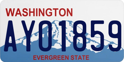 WA license plate AYO1859