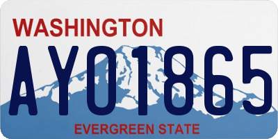 WA license plate AYO1865