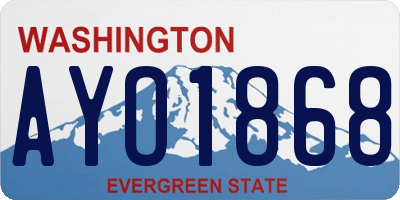 WA license plate AYO1868