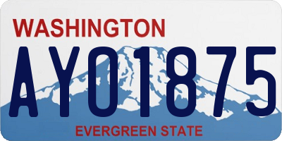WA license plate AYO1875