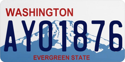 WA license plate AYO1876