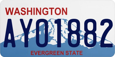 WA license plate AYO1882
