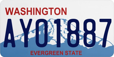 WA license plate AYO1887