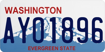 WA license plate AYO1896