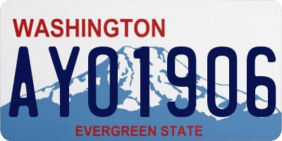 WA license plate AYO1906