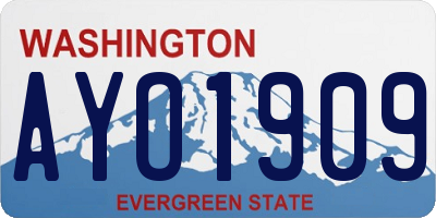 WA license plate AYO1909